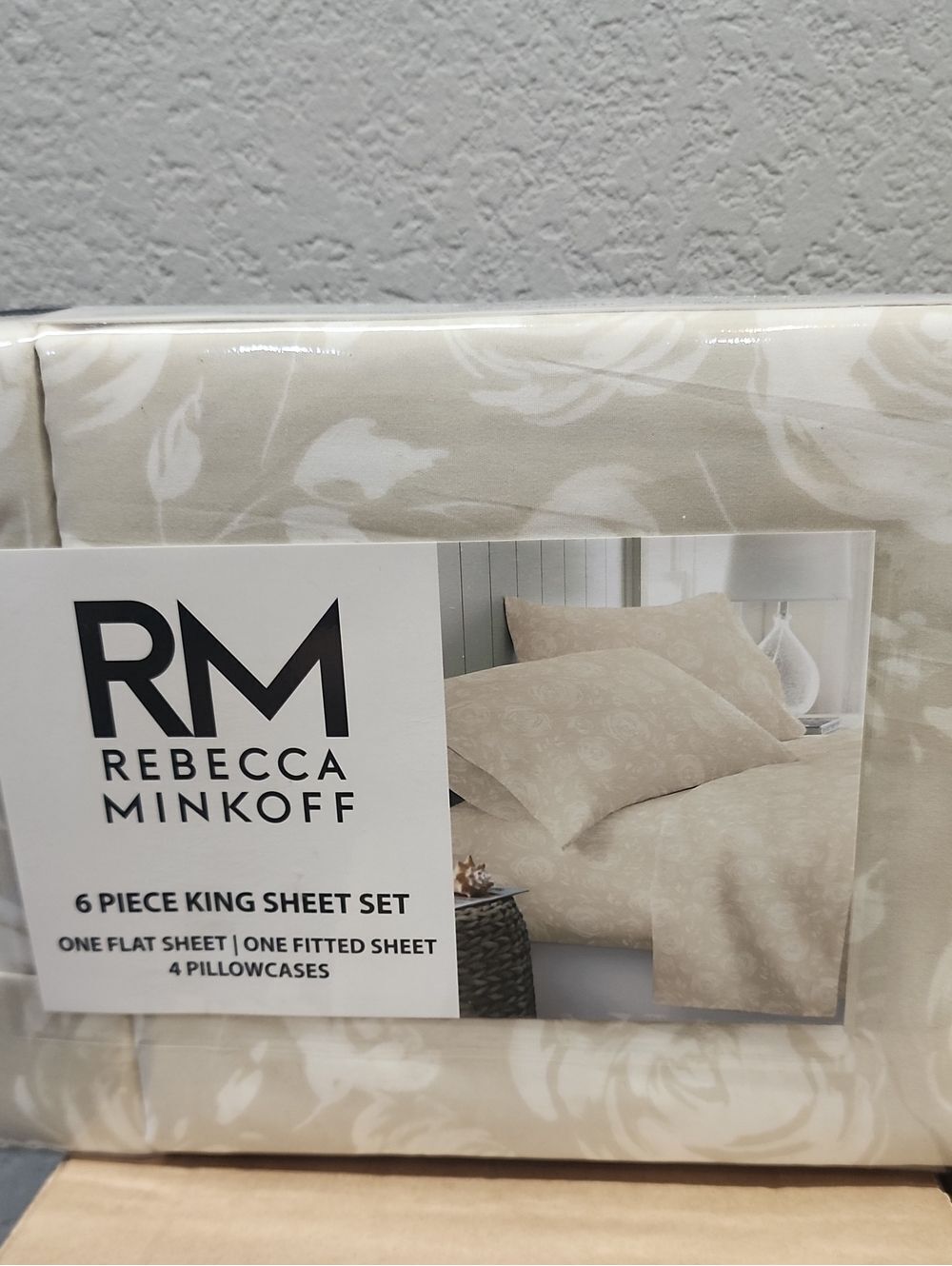 #26 Rebecca Minkoff Beige Floral King Sheet Set